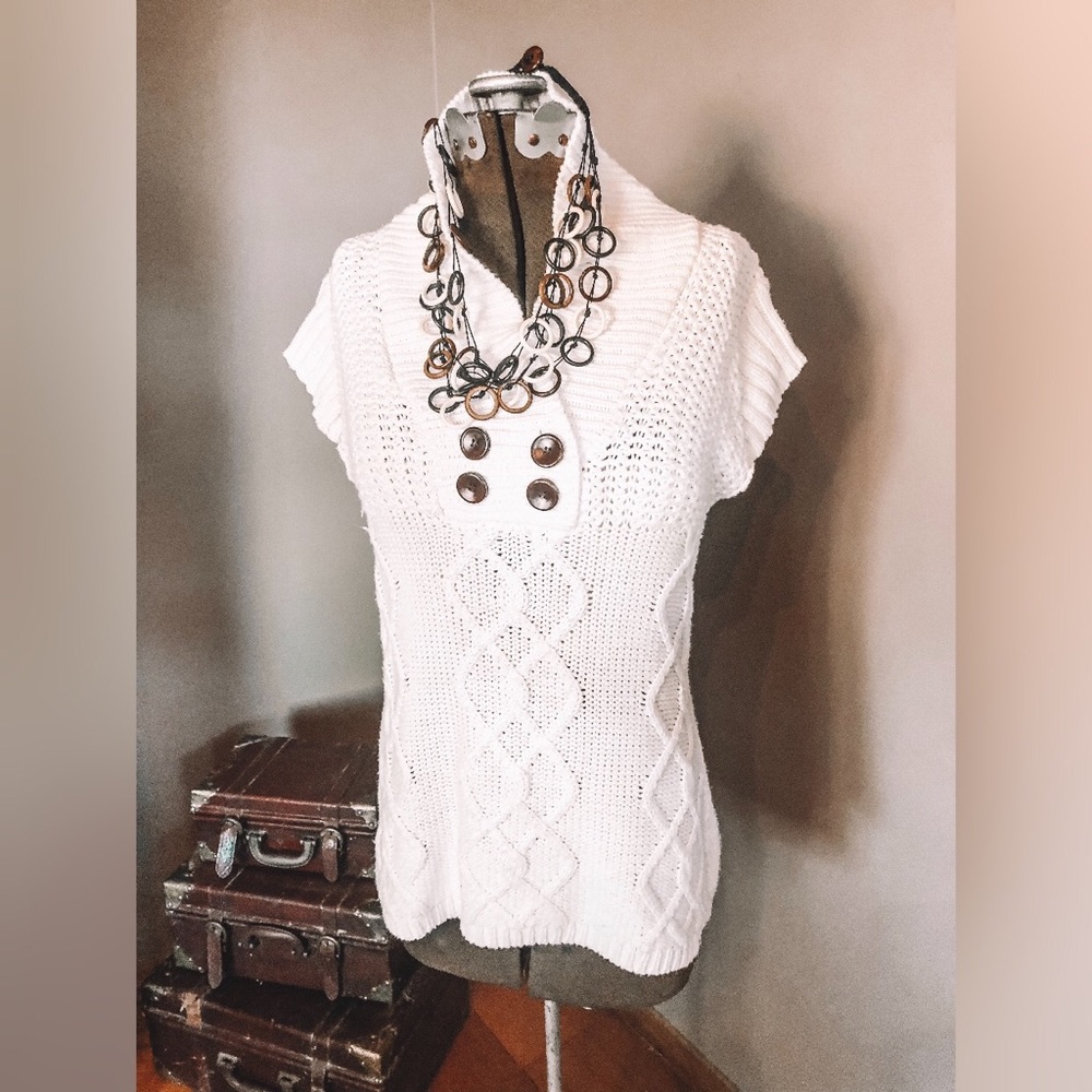 Winter White Cable Knit Sweater